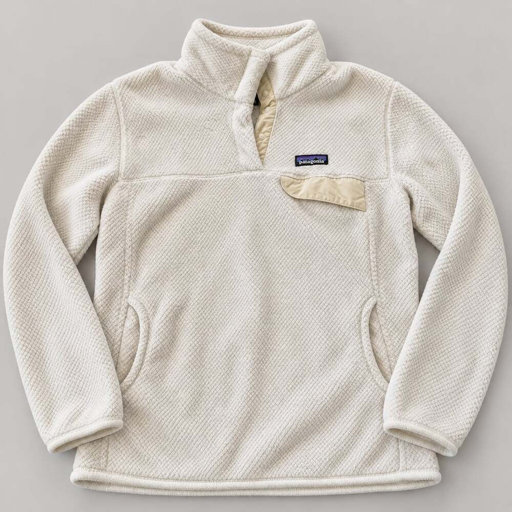 Patagonia Re-Tool Snap-T Pullover Size L Cream Fleece Sweater (p1)